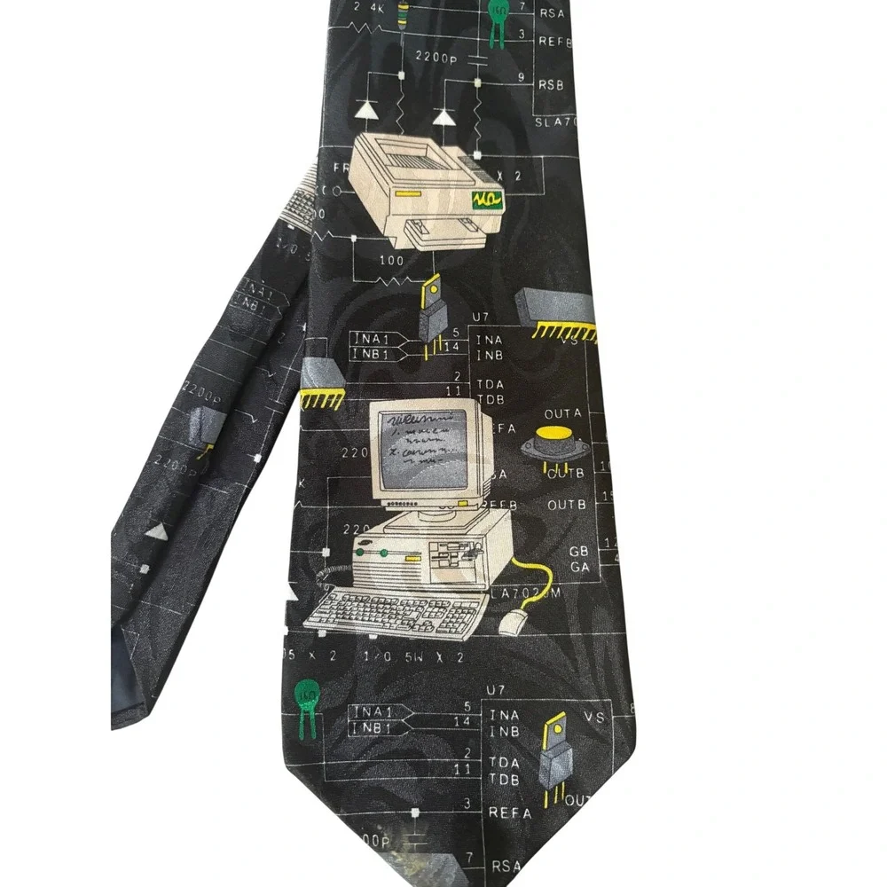 Vintage 90s Computer Novelty Tie Lot of 3 Taz Looney Tunes Steven Harris CDW IT